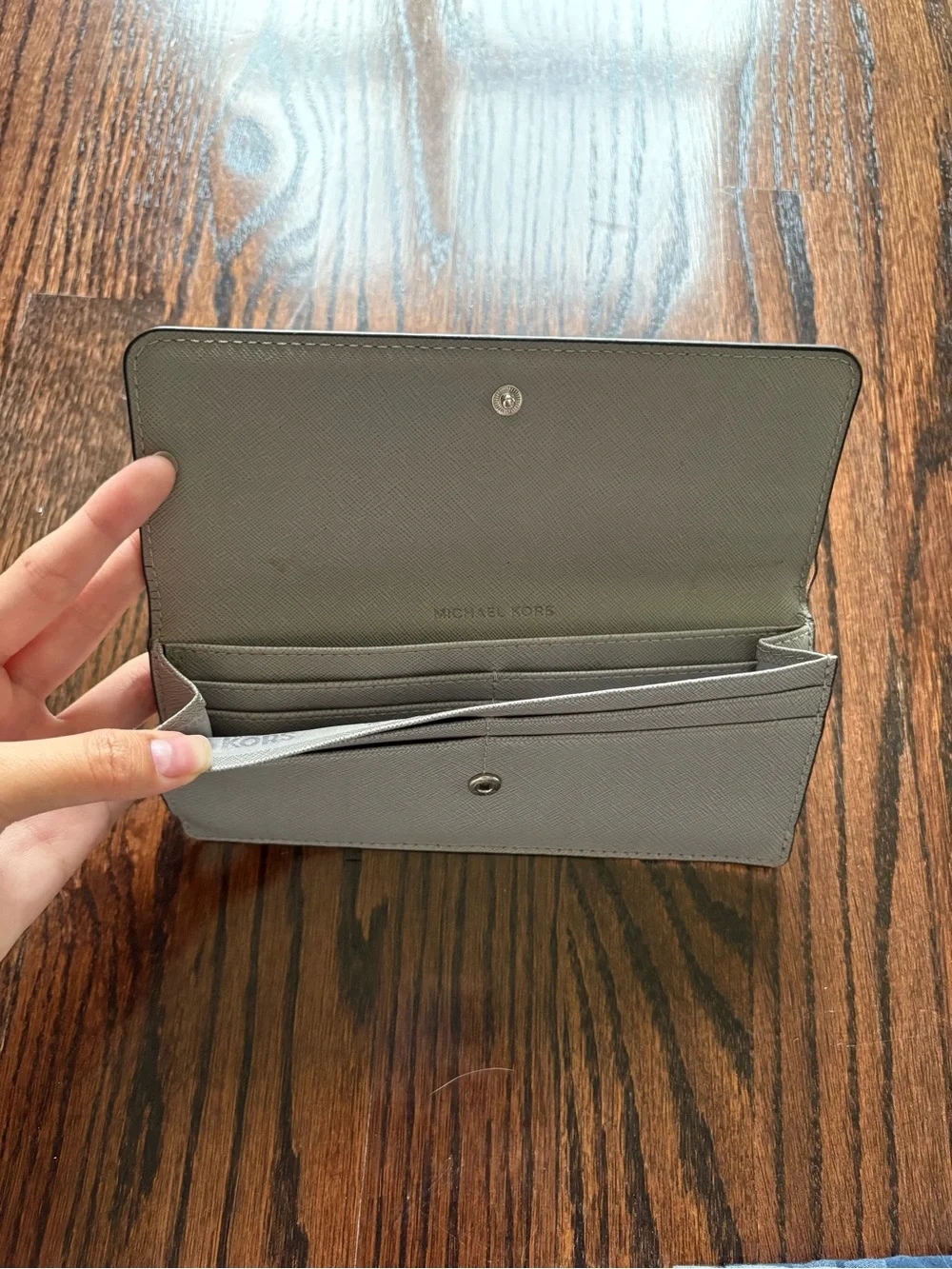 Michael Kors Light Grey Leather Wallet
